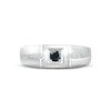 Thumbnail Image 2 of Adore Men's Black & White Diamond Wedding Band 1/4 ct tw Round-cut 10K White Gold