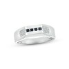 Thumbnail Image 1 of Adore Men's Black & White Diamond Wedding Band 1/5 ct tw Round-cut 10K White Gold