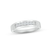 Thumbnail Image 1 of Adore Men's Diamond Wedding Band 1/4 ct tw Round-cut 10K White Gold