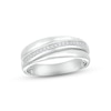 Thumbnail Image 1 of Adore Men's Diamond Wedding Band 1/8 ct tw Round-cut 10K White Gold
