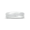 Thumbnail Image 2 of Adore Men's Diamond Wedding Band 1/8 ct tw Round-cut 10K White Gold