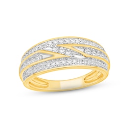 Adore Men's Diamond Wedding Band 5/8 ct tw Round-cut 14K Yellow Gold