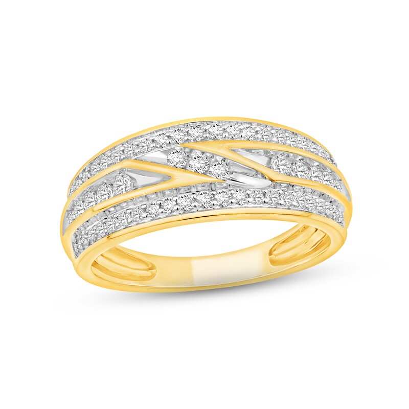 Main Image 1 of Men's Diamond Wedding Band 5/8 ct tw Round-cut 14K Yellow Gold