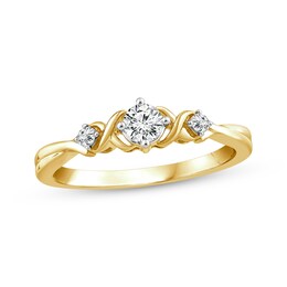 XO, from KAY Diamond Promise Ring 1/4 ct tw Round-cut 10K Yellow Gold