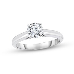 Diamond Solitaire Ring 1 ct tw Round-cut 10K White Gold (K/I2)