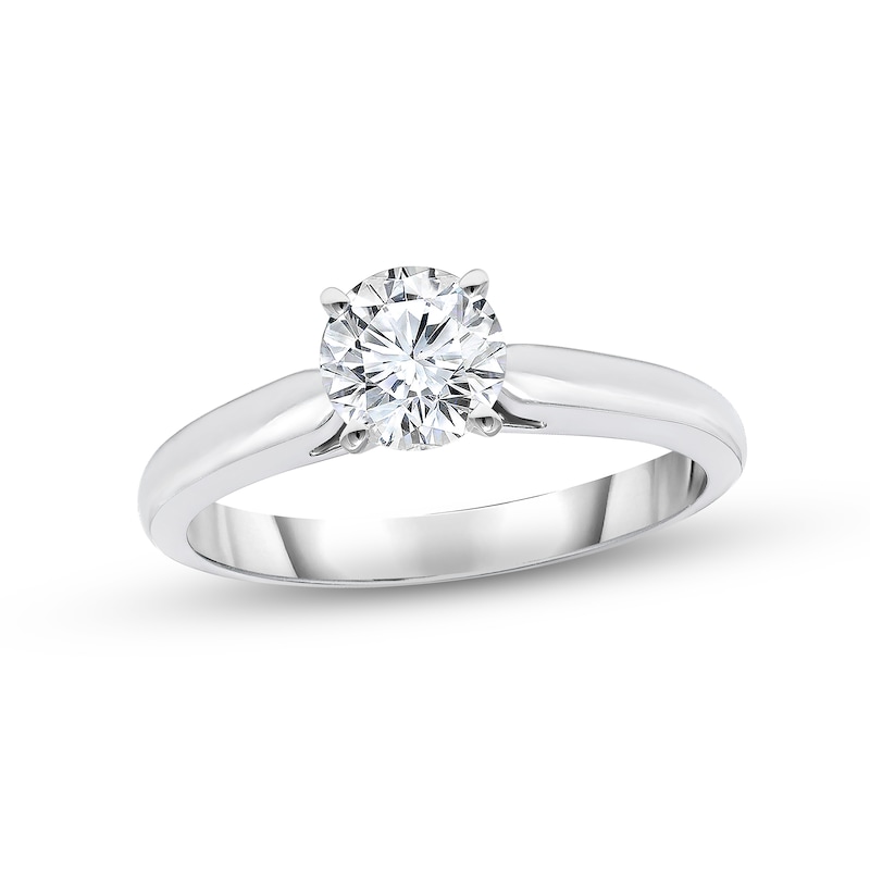 Main Image 1 of Diamond Solitaire Ring 1 ct tw Round-cut 10K White Gold (K/I2)