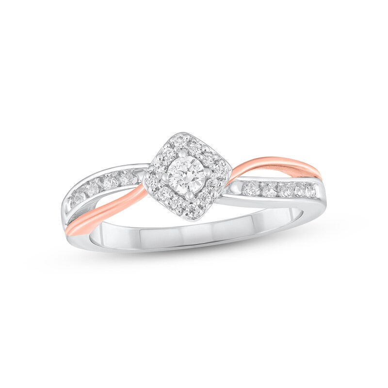 Main Image 1 of Diamond Ring 1/4 ct tw Round-cut 10K Two-Tone Gold