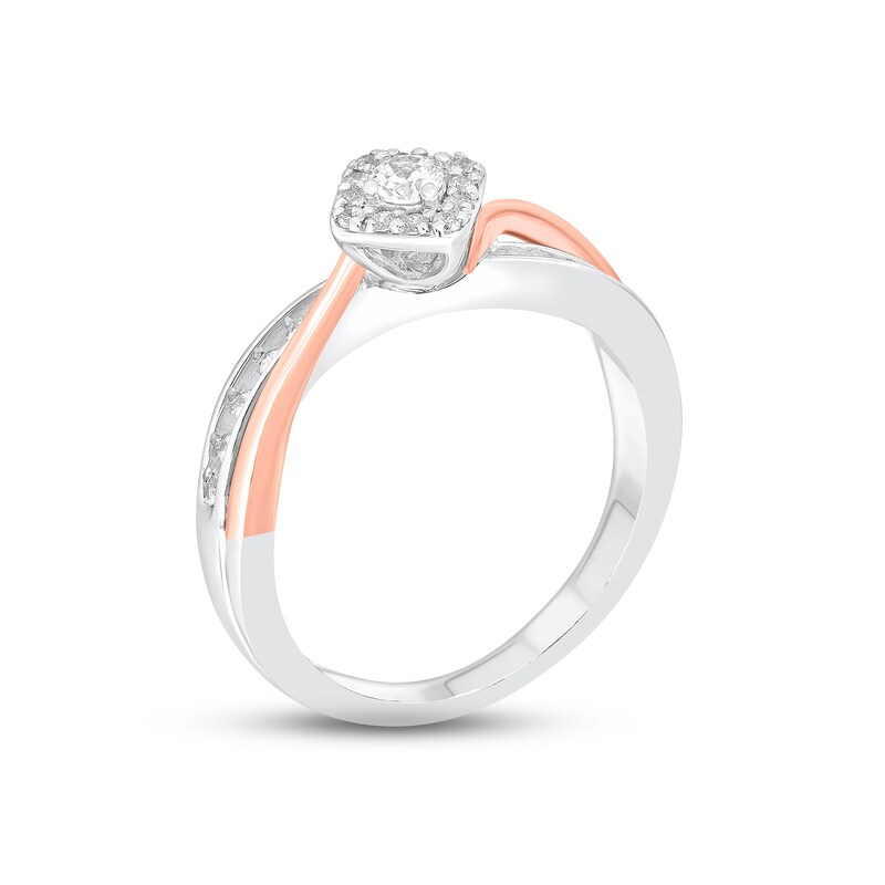 Main Image 2 of Diamond Ring 1/4 ct tw Round-cut 10K Two-Tone Gold
