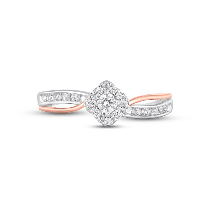 Main Image 3 of Diamond Ring 1/4 ct tw Round-cut 10K Two-Tone Gold