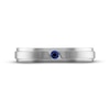 Thumbnail Image 3 of Men's Blue Sapphire Wedding Band 10K White Gold