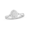 Thumbnail Image 0 of Multi-Diamond Center Ring 1/10 ct tw Round-cut Sterling Silver