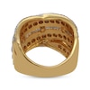 Thumbnail Image 2 of Diamond Crossover Ring 1 ct tw Round & Baguette-cut 14K Yellow Gold-Plated Sterling Silver