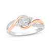 Thumbnail Image 0 of Diamond Swirl Promise Ring 1/8 ct tw Sterling Silver & 10K Rose Gold