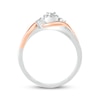 Thumbnail Image 1 of Diamond Swirl Promise Ring 1/8 ct tw Sterling Silver & 10K Rose Gold