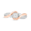 Diamond Swirl Promise Ring 1/8 ct tw Sterling Silver & 10K Rose Gold