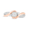 Thumbnail Image 2 of Diamond Swirl Promise Ring 1/8 ct tw Sterling Silver & 10K Rose Gold