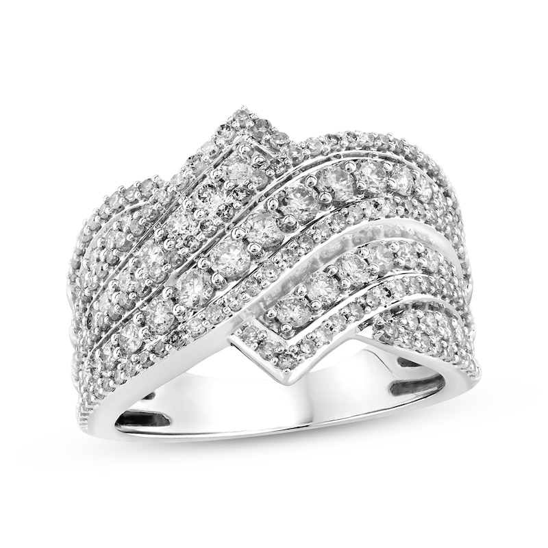 Main Image 1 of Diamond Bypass Ring 1-1/2 ct tw 14K White Gold