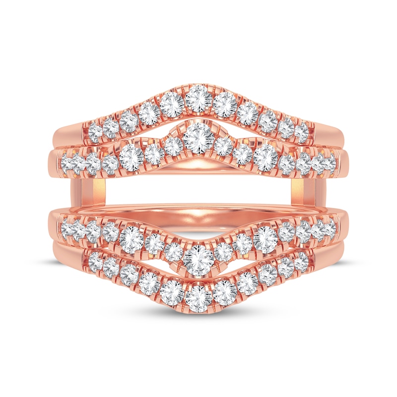 Main Image 3 of Diamond Double Row Enhancer Ring 5/8 ct tw Round-cut 14K Rose Gold