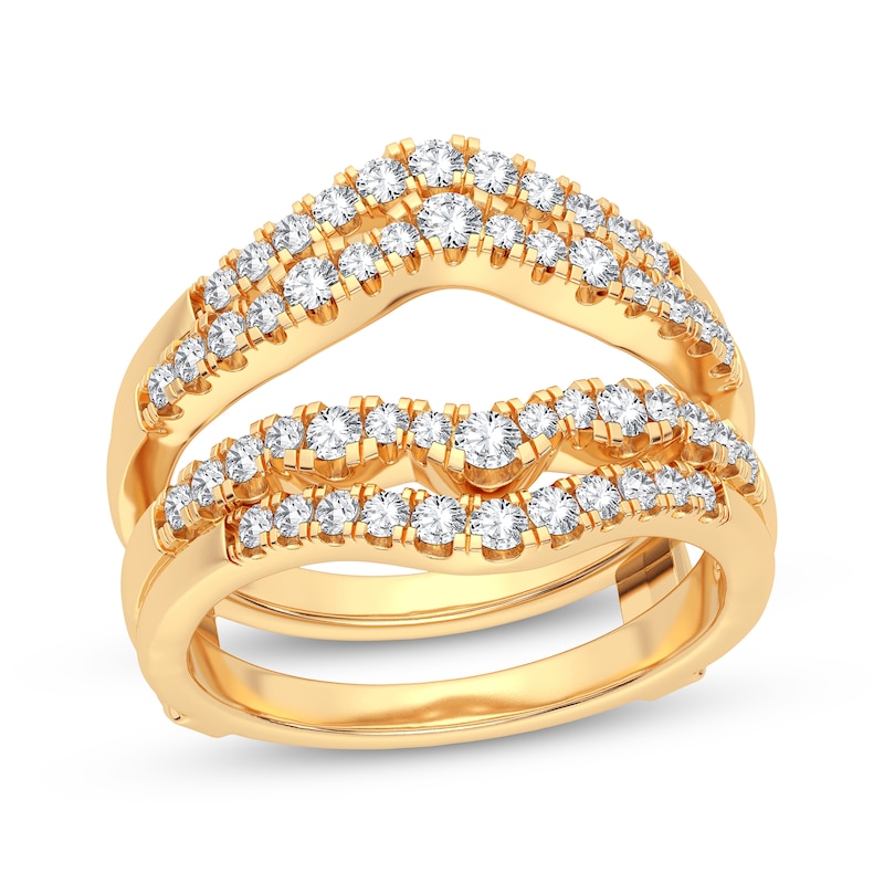 Main Image 1 of Diamond Double Row Enhancer Ring 5/8 ct tw Round-cut 14K Yellow Gold