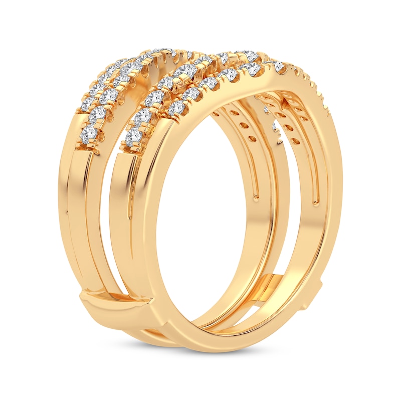 Main Image 2 of Diamond Double Row Enhancer Ring 5/8 ct tw Round-cut 14K Yellow Gold