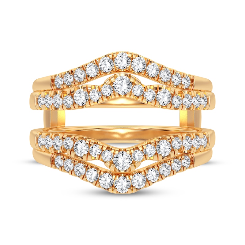Main Image 3 of Diamond Double Row Enhancer Ring 5/8 ct tw Round-cut 14K Yellow Gold
