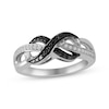 Round-Cut Black & White Diamond Infinity Ring 1/5 ct tw Sterling Silver