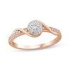 Round-Cut Multi-Diamond Center Promise Ring 1/5 ct tw 10K Rose Gold