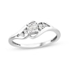 Thumbnail Image 0 of Princess & Round-Cut Multi-Diamond Center Promise Ring 1/6 ct tw 10K White Gold