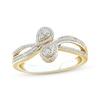 Round-Cut Diamond Bypass Promise Ring 1/5 ct tw 10K Yellow Gold