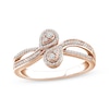 Thumbnail Image 0 of Round-Cut Diamond Bypass Promise Ring 1/5 ct tw 10K Rose Gold