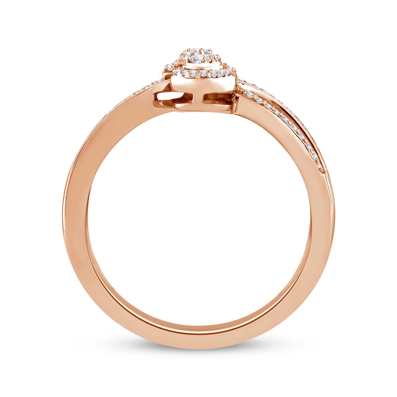Round-Cut Diamond Bypass Promise Ring 1/5 ct tw 10K Rose Gold