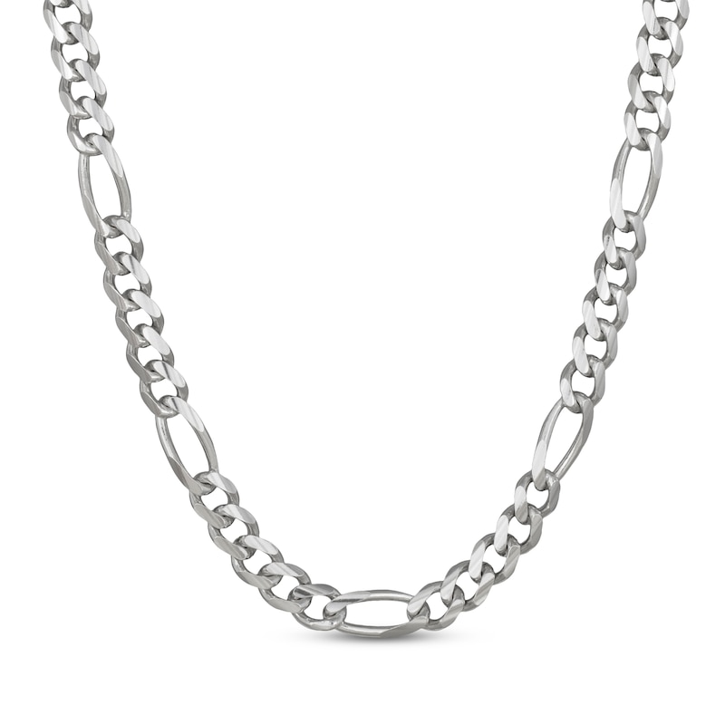 Main Image 1 of Diamond-Cut Figaro Chain Necklace 9mm Solid Sterling Silver 22"