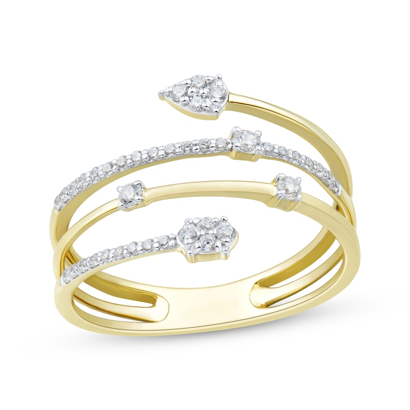 Round-Cut Diamond Orbit Ring 1/5 ct tw 10K Yellow Gold | Kay Outlet