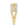 Thumbnail Image 2 of Round-Cut Diamond Heart Infinity Ring 1/4 ct tw 10K Yellow Gold