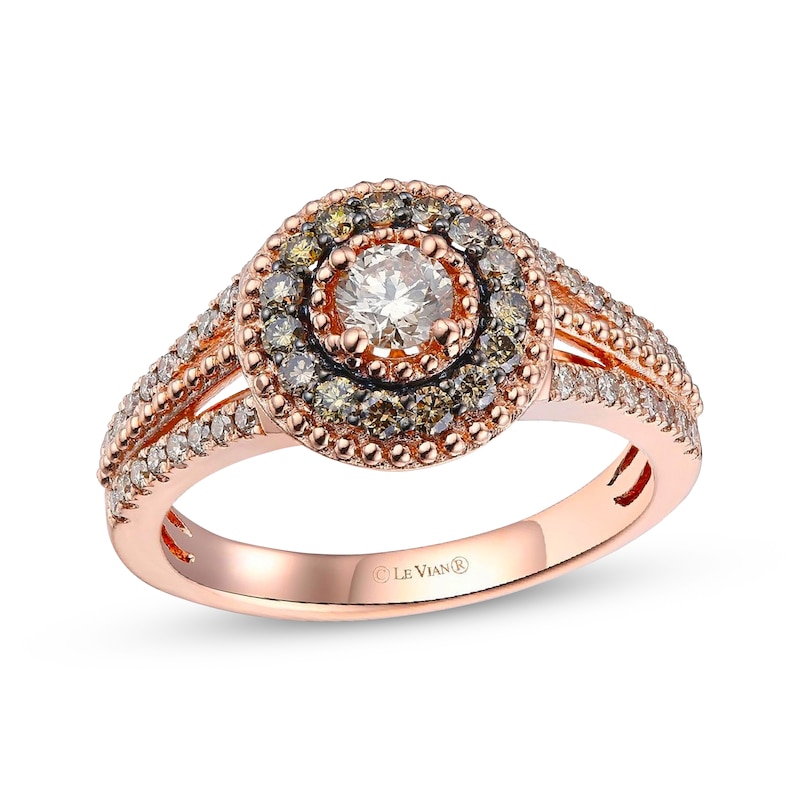 Le Vian Chocolate Diamond Ring 3/4 ct tw 14K Strawberry Gold