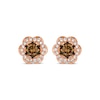 Thumbnail Image 2 of Le Vian Chocolate Diamond Flower Stud Earrings 1/2 ct tw 14K Strawberry Gold