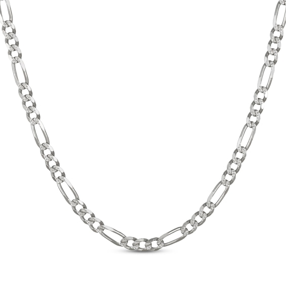 Diamond-Cut Figaro Chain Necklace 5.6mm Solid Sterling Silver 22"