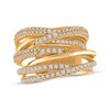 Diamond Multi-Row Crossover Ring 1 ct tw 10K Yellow Gold