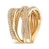 Diamond Multi-Row Crossover Ring 1 ct tw 10K Yellow Gold