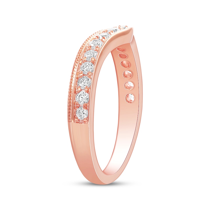 Main Image 2 of Adore Diamond Milgrain Contour Band 3/8 ct tw 14K Rose Gold