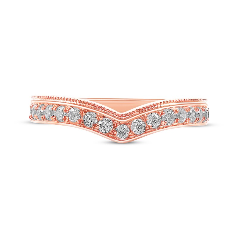 Main Image 3 of Adore Diamond Milgrain Contour Band 3/8 ct tw 14K Rose Gold