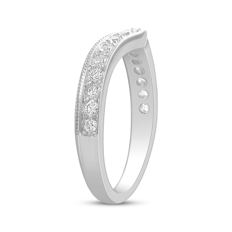 Main Image 2 of Adore Diamond Milgrain Contour Band 3/8 ct tw 14K White Gold