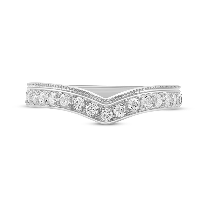 Main Image 3 of Adore Diamond Milgrain Contour Band 3/8 ct tw 14K White Gold
