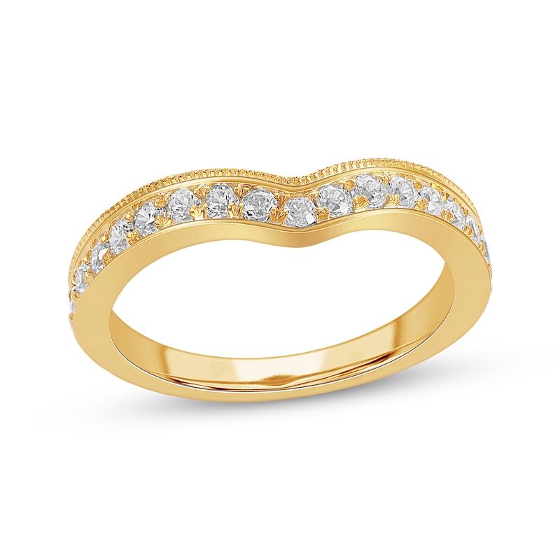 Main Image 1 of Adore Diamond Milgrain Contour Band 3/8 ct tw 14K Yellow Gold