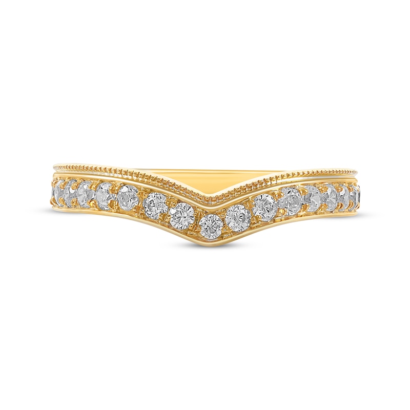 Main Image 3 of Adore Diamond Milgrain Contour Band 3/8 ct tw 14K Yellow Gold