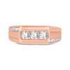 Thumbnail Image 3 of Adore Men's Round-Cut Diamond Trio Asymmetric Wedding Band 1 ct tw 10K Rose Gold