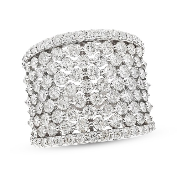 Diamond Multi-Row Ring 3-7/8 ct tw 14K White Gold