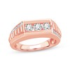 Men's Diamond Stepped Asymmetric Wedding Band 1 ct tw 10K Rose Gold