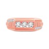 Thumbnail Image 2 of Men's Diamond Stepped Asymmetric Wedding Band 1 ct tw 10K Rose Gold