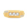 Men's Diamond Stepped Asymmetric Wedding Band 1 ct tw 10K Yellow Gold